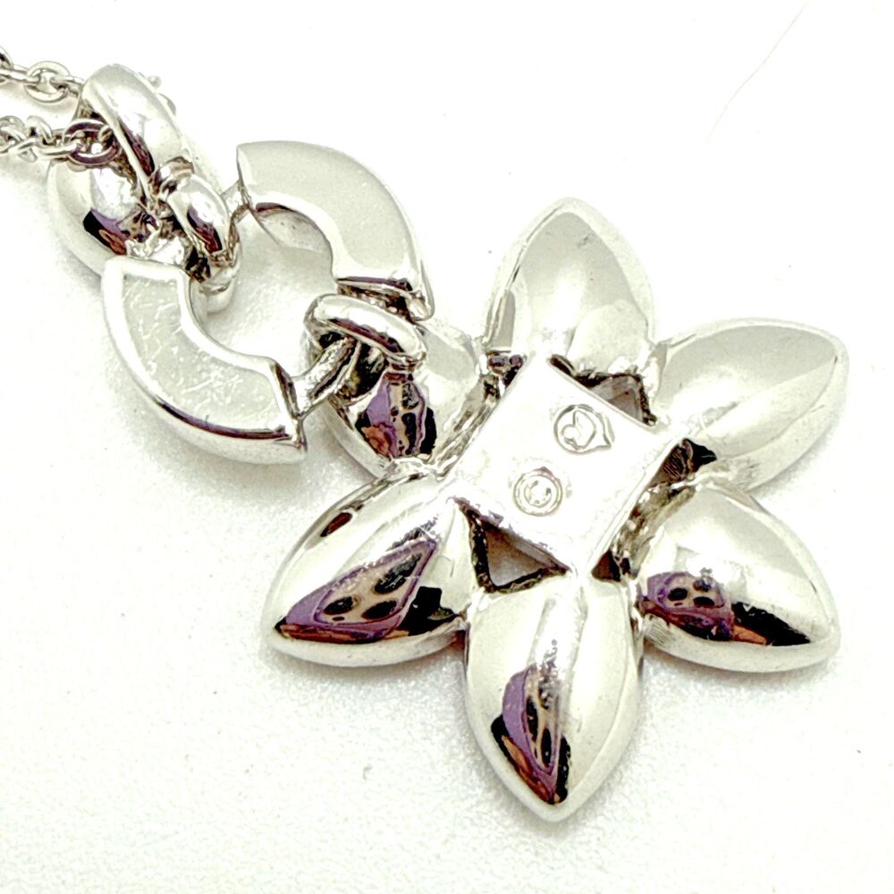 NWOT Swarovski Crystals Pear Red Siam Pendant Necklace w/ Clear Accents NEW 18" - Picture 8 of 13